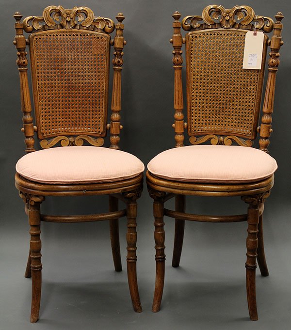 Pair of Late Victorian music chairs