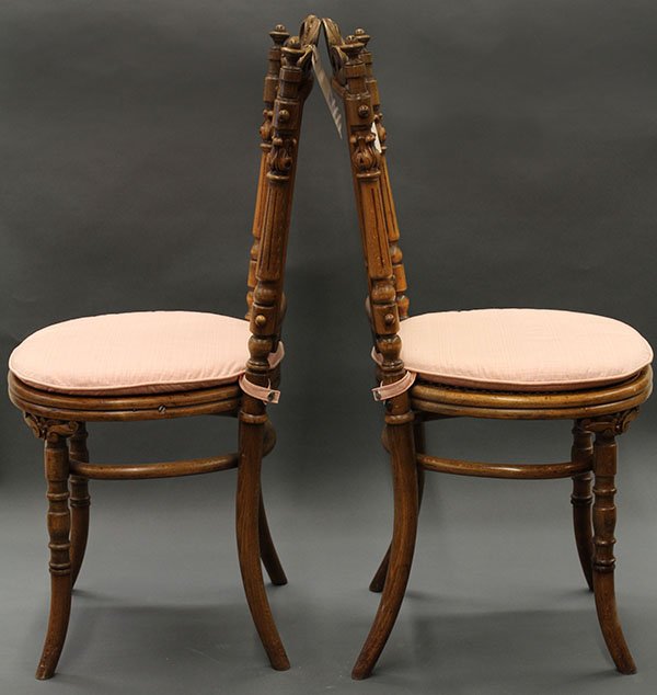Pair of Late Victorian music chairs - 2