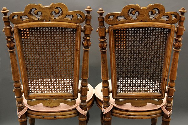 Pair of Late Victorian music chairs - 4