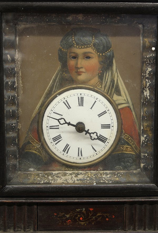 Black forest blinking eye wall clock, 19th century - 2