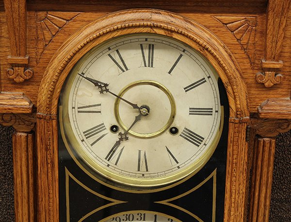 Waterbury #43 double dial calendar clock, circa 1900 - 3