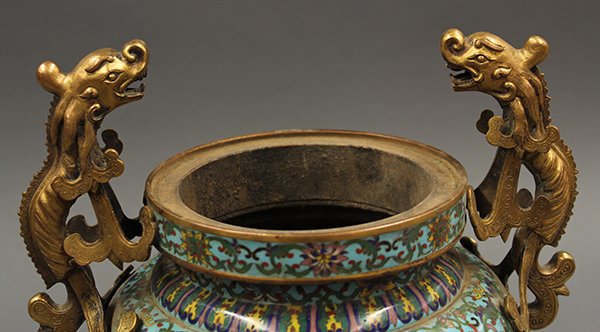 Chinese Cloisonne Garniture Set/Ritual Vessels, 19 c - 4