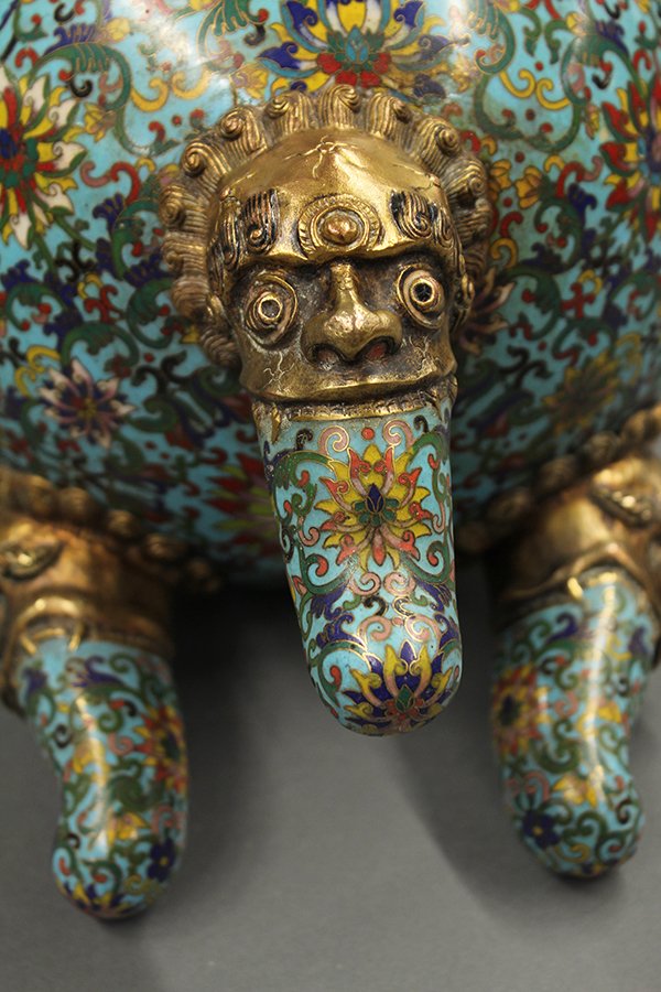 Chinese Cloisonne Garniture Set/Ritual Vessels, 19 c - 5