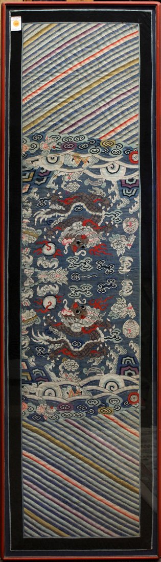 Chinese Kesi Tapestry Dragon Panel