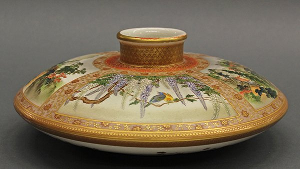 Japanese Kyo-Satsuma Vase, Kinkozan, Meiji