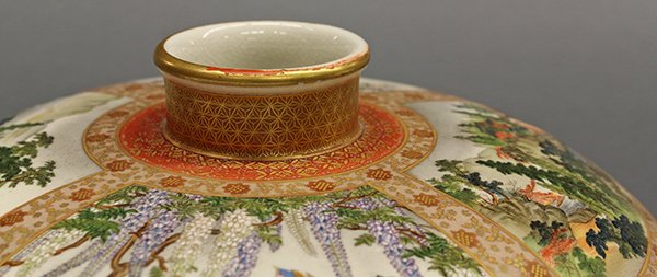 Japanese Kyo-Satsuma Vase, Kinkozan, Meiji - 9