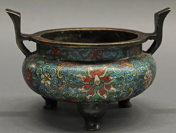 Chinese Cloisonne Censer, Ming - 3