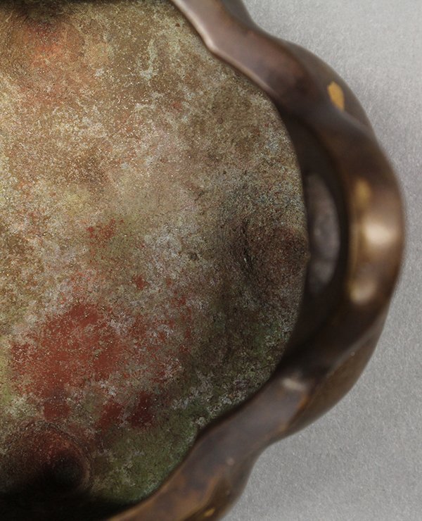 Chinese gold splashed bronze censer - 6