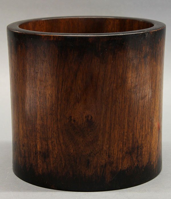 Chinese Large Wooden Brush Pot