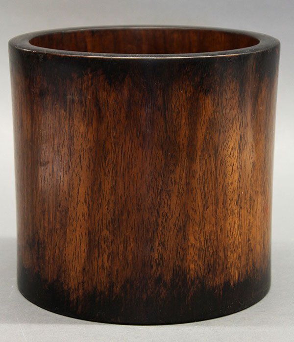 Chinese Large Wooden Brush Pot - 2