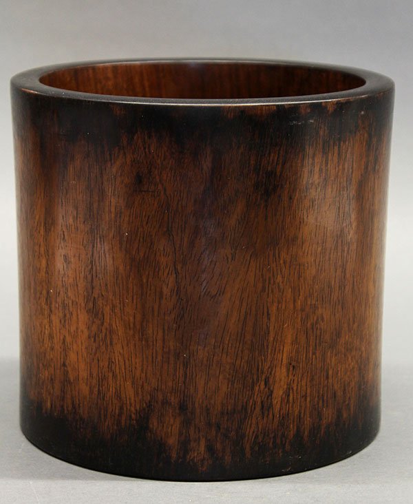Chinese Large Wooden Brush Pot - 3