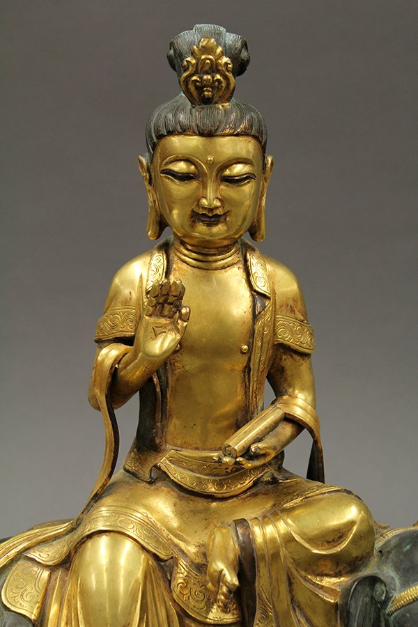 Chinese Bronze Manjusri and Samantabhadra - 2