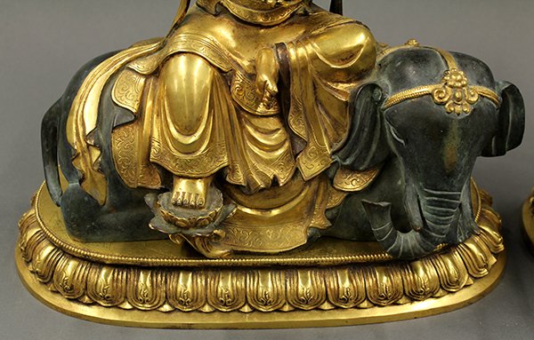Chinese Bronze Manjusri and Samantabhadra - 3