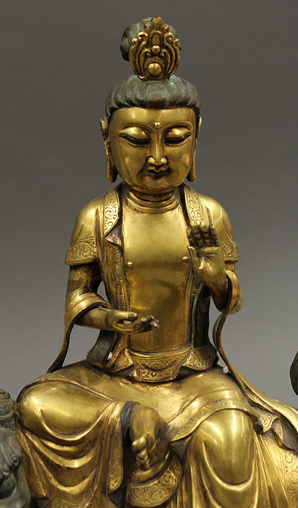 Chinese Bronze Manjusri and Samantabhadra - 4
