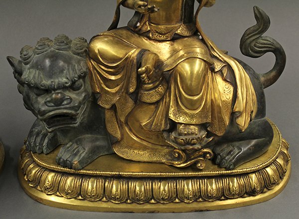 Chinese Bronze Manjusri and Samantabhadra - 5