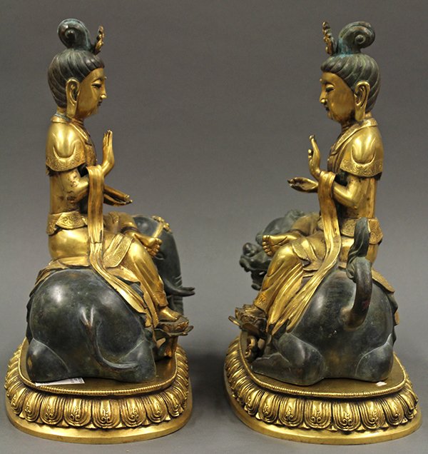 Chinese Bronze Manjusri and Samantabhadra - 6