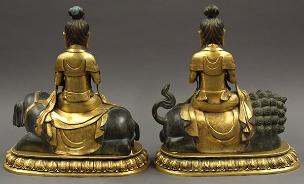 Chinese Bronze Manjusri and Samantabhadra - 7