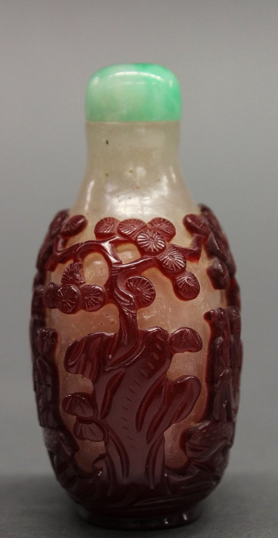 Chinese Overlay Peking Glass Snuff Bottle - 2