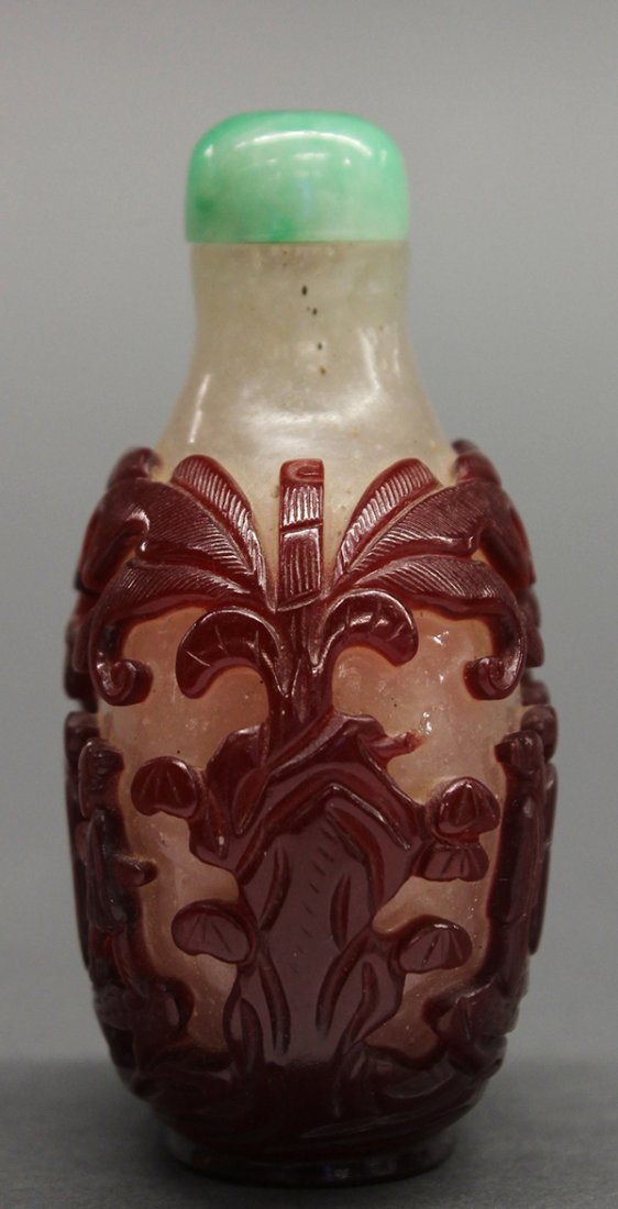 Chinese Overlay Peking Glass Snuff Bottle - 4