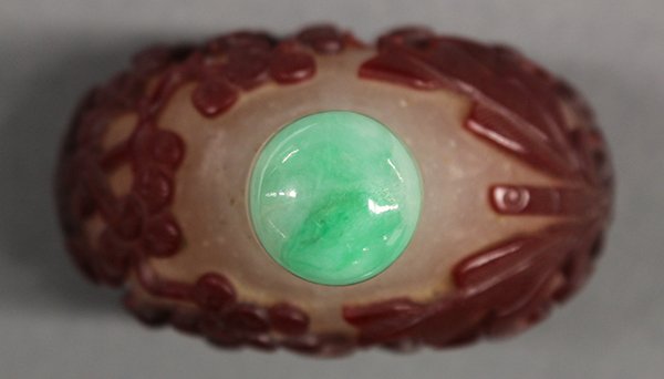Chinese Overlay Peking Glass Snuff Bottle - 7