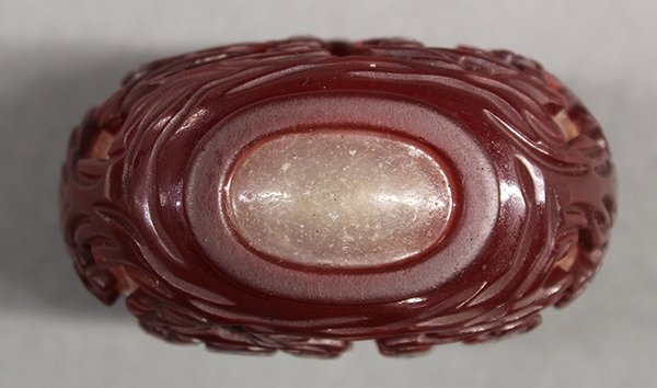 Chinese Overlay Peking Glass Snuff Bottle - 8