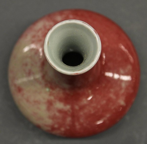 Chinese Peach Bloom Stick Neck Vase - 4