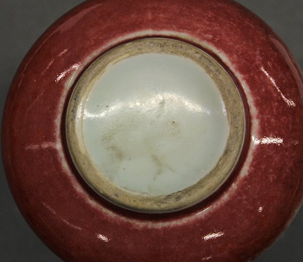 Chinese Peach Bloom Stick Neck Vase - 5
