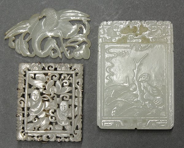 Three Chinese Jade Plaques