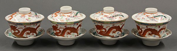 Set of Chinese Porcelain Tea Bowls