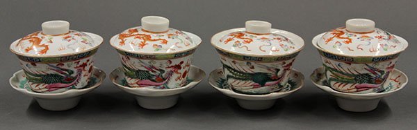 Set of Chinese Porcelain Tea Bowls - 2