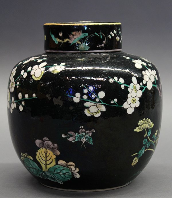 Chinese Famille Noir Jar, Magpies/Prunus - 3
