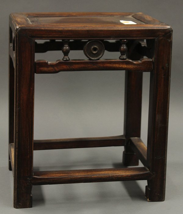 Two Chinese Rectangular Wood Stools - 2