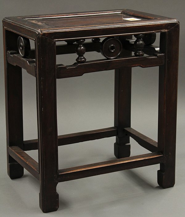 Two Chinese Rectangular Wood Stools - 6