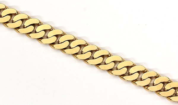 Fourteen karat yellow gold curb link bracelet - 2