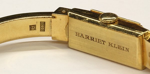 Lady's Gubelin yellow gold covered enamel bangle watch - 5