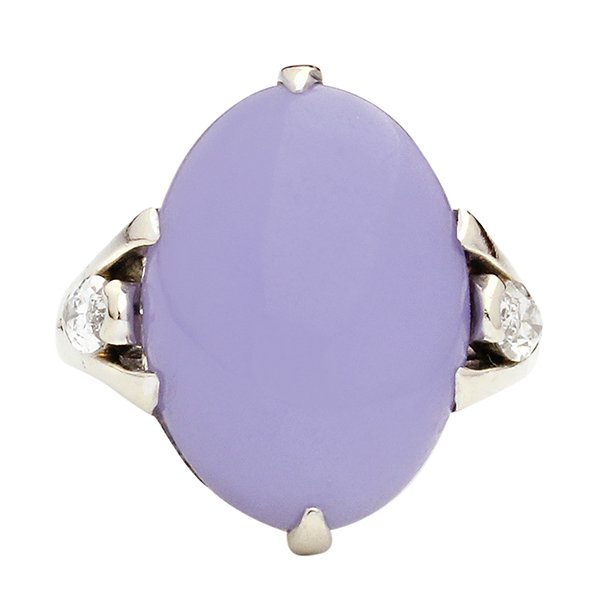 Natural lavender jadeite diamond ring with Mason Kay re