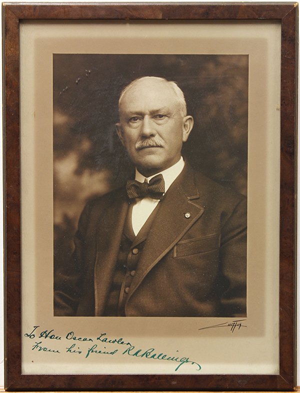 Edward Sheriff Curtis, Portrait of the Honorable Oscar : Edward Sheriff Curtis (American, 1868-1952), Portrait of the Honorable Oscar Lawler, sepia toned gelatin silver print, signed lower right, dedicated lower left, image: 7.625"h x 5.625"w, overall (with