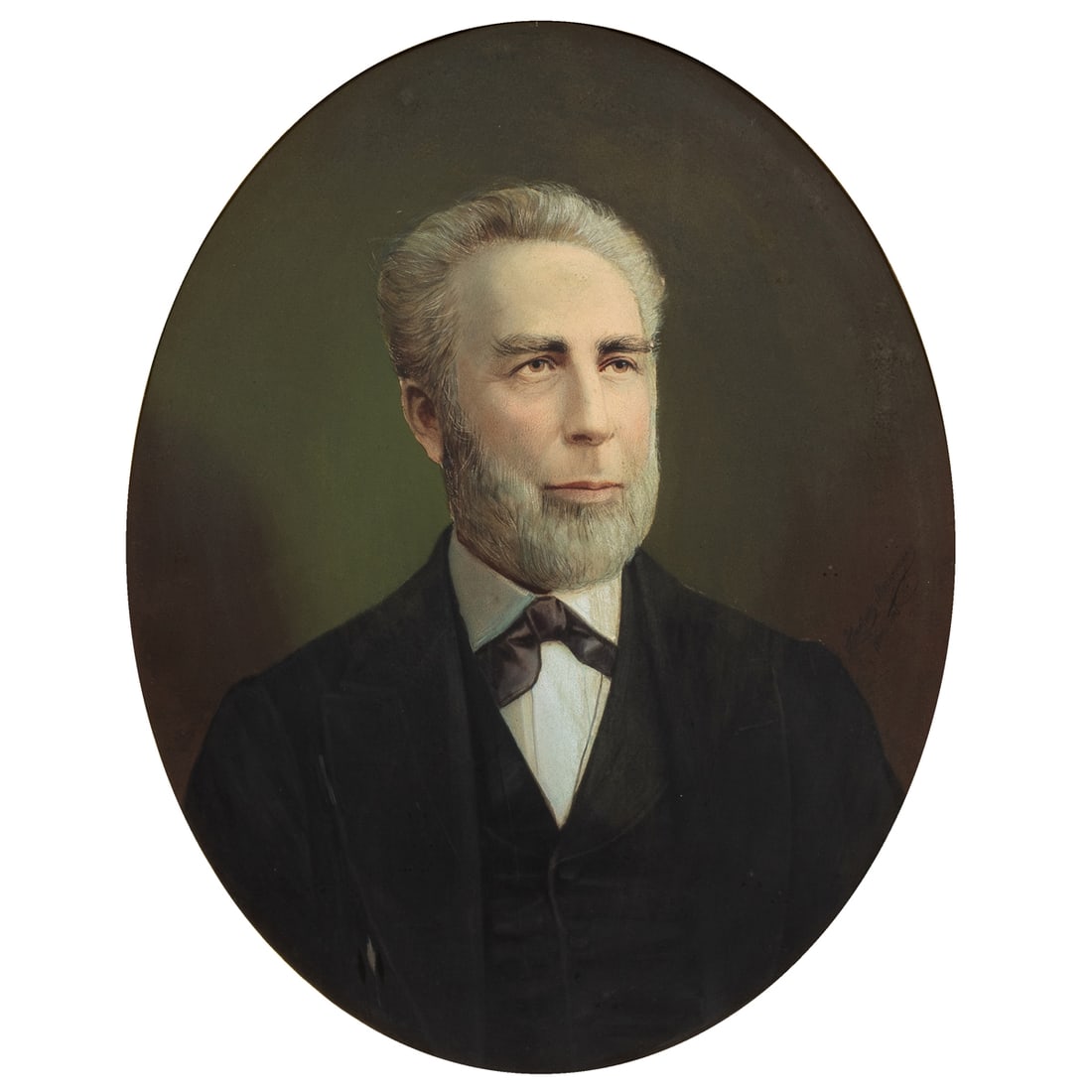 Work on paper, Hartwig Bornemann: Hartwig Bornemann (American/German, 1837-1887), "Portrait of Henry Greenberg," pastel, museum inventory no: 42082, sight: 35.5"h x 29"w, overall (with frame): 49"h x 42.25"w. Note: In 1854, Greenberg