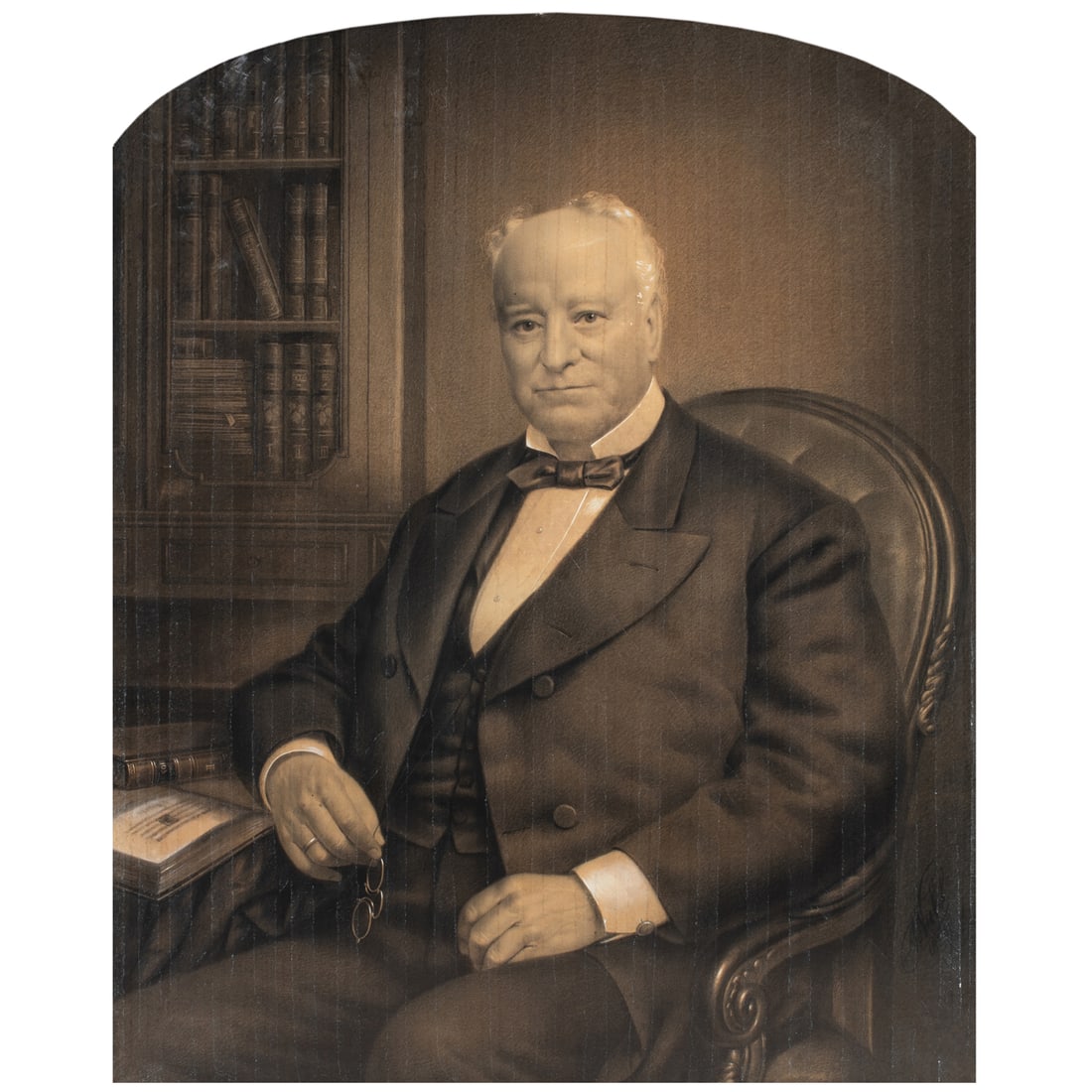 Work on paper, Arthur Nahl: Arthur Nahl (American, 1833-1889), "Major Jacob R. Snyder," 1878, crayon on paper, museum inventory no: 36684, sight: 54.5"h x 46.25"w, overall (with frame): 56"h x 47"w. Note: Appointed by President