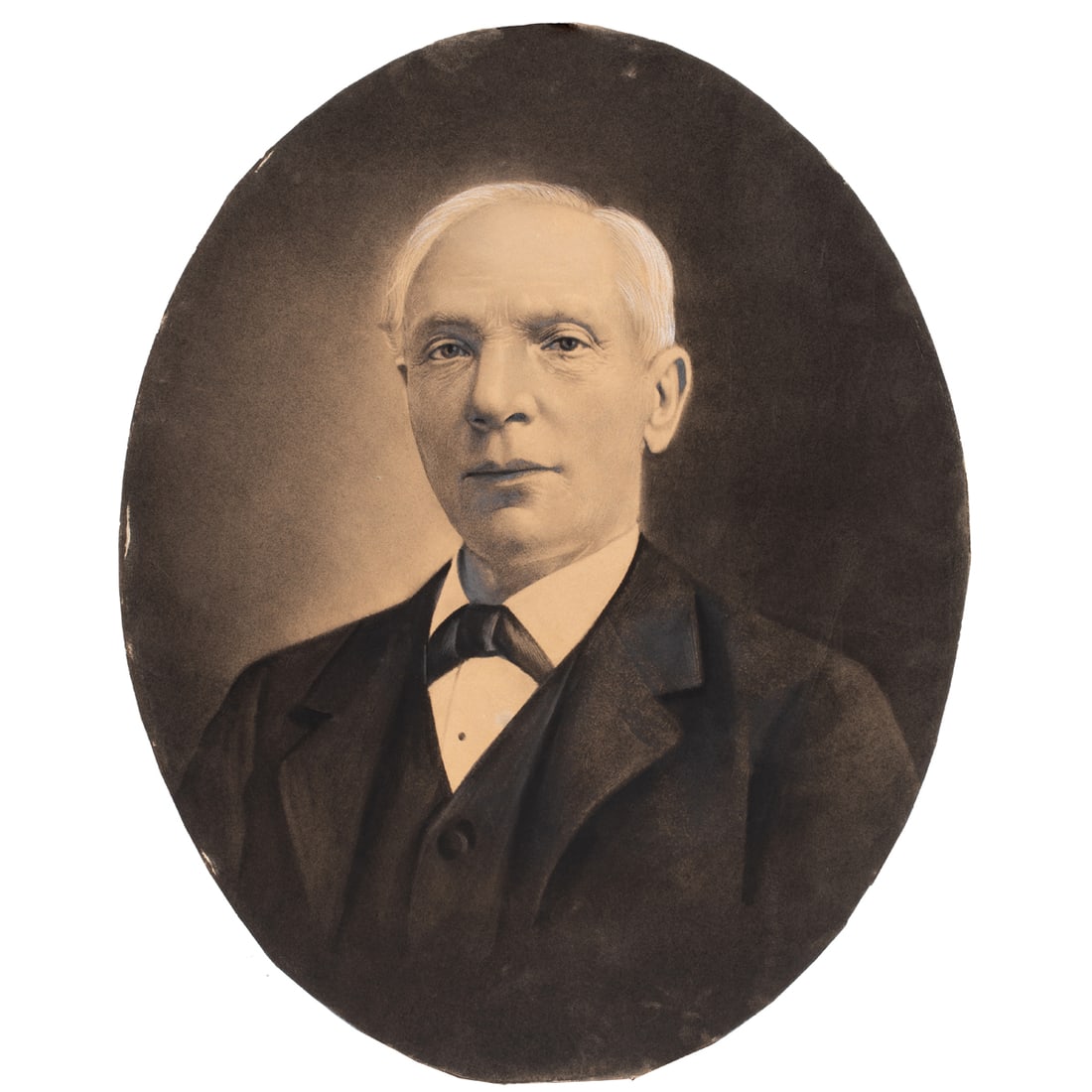 Work on paper, Portrait of Aaron Cahn, 1851: Anonymous (19th century), "Portrait of Aaron Cahn," 1851, crayon enlargement, museum inventory no: 50569, sheet (unframed): 20.06"h x 16.13"w. Note: Soon after the discovery of Gold in California, Aar