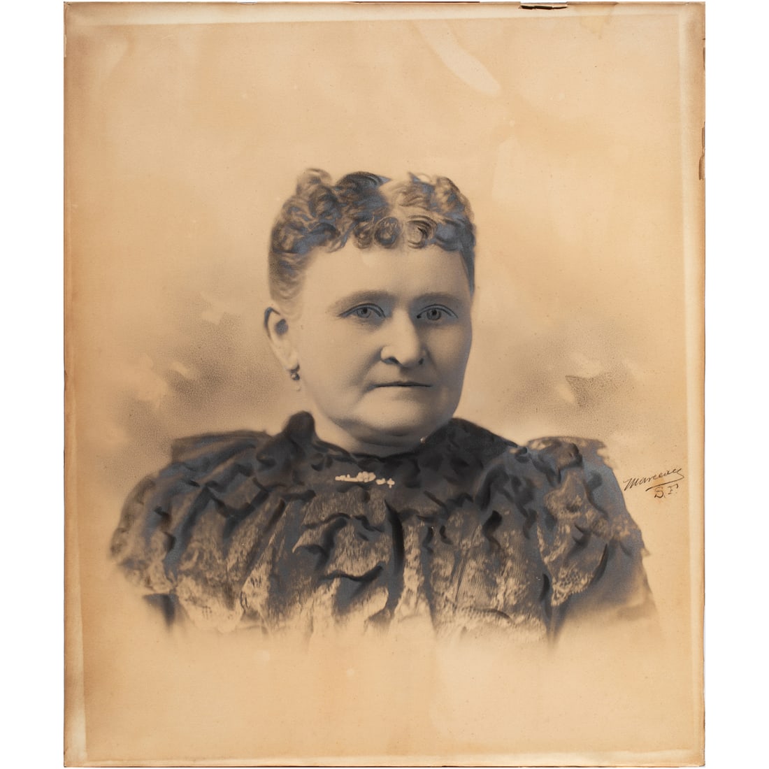 Works on paper, Portraits of Mr. and Mrs. Bach: (lot of 2) Anonymous (19th century), "Portraits of Mr. and Mrs. Bach," crayons, museum inventory nos: 51106.1 and 51106, sheet (unframed, for each): 20"h x 24"w. Provenance: Property of the Fine Arts