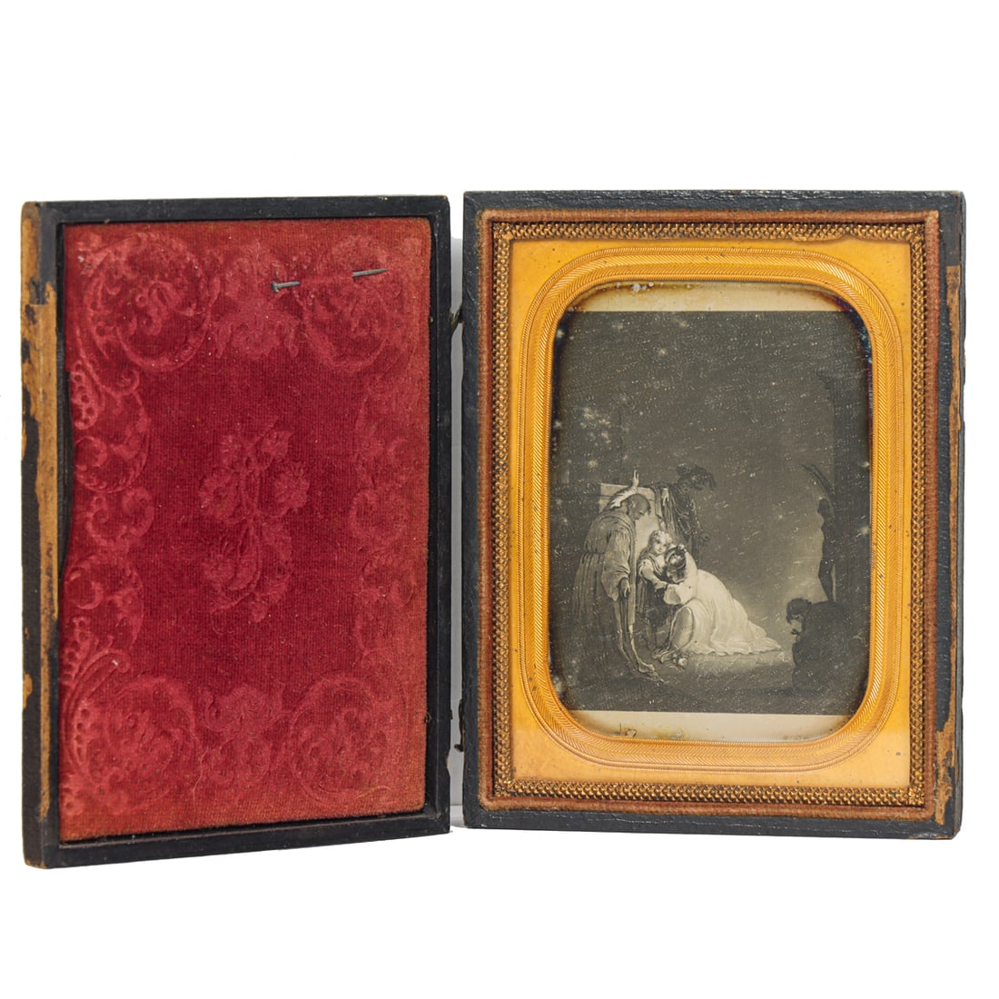 Daguerreotype, Anonymous (19th century): Anonymous (19th century), Untitled (Standing Child Surrounded by Four Adults, Two Kneeling), daguerreotype, museum inventory no: 6387, overall (with frame): 4.75"h x 3.75"w. Provenance: Property of