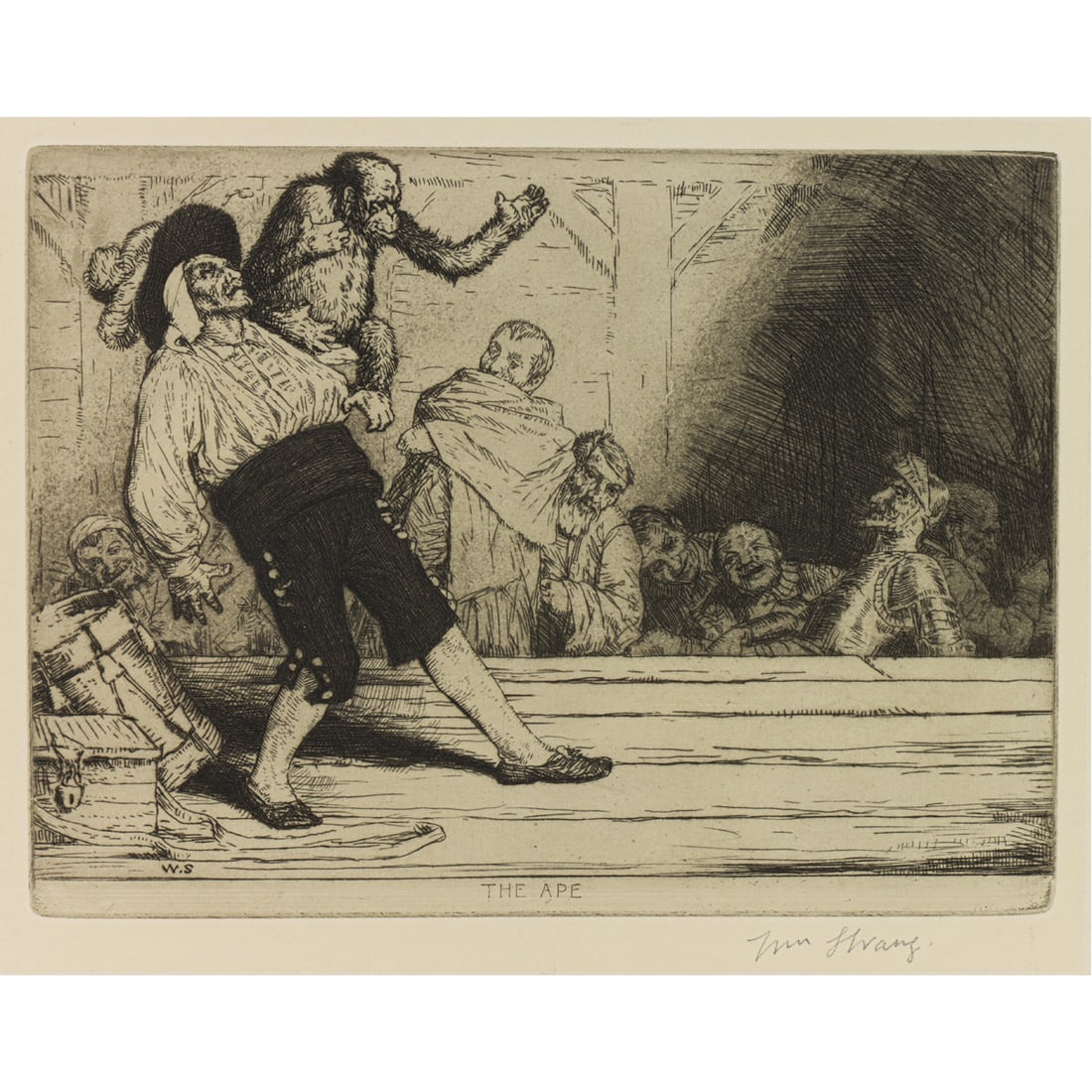 Print, William Strang: William Strang (Scottish, 1859-1921), "The Preacher," 1889, etching, museum inventory no: 1971.17.722, pencil signed lower right, image: 6"h x 8"w, overall (sheet): 12.75"h x 16.25"w. Provenance: Prop