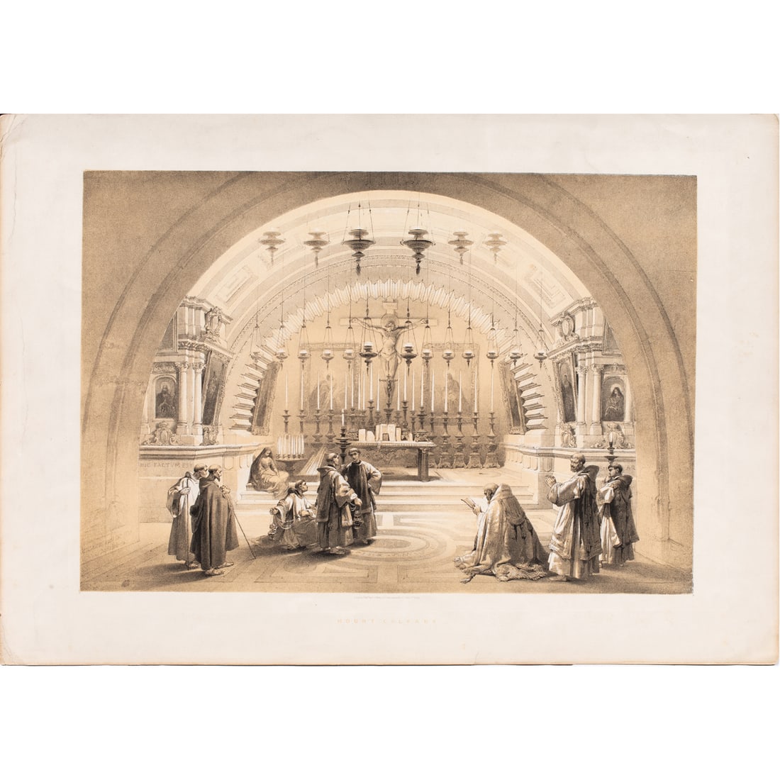 Prints, After David Roberts: (lot of 3) After David Roberts (Scottish, 1796-1864)/Louis Haghe (British, 1806-1885), "Mount Calvary from the Book Holy Land, Syria, Arabia, Egypt and Nubia," museum inventory no: 45.25.12, "Grand Po