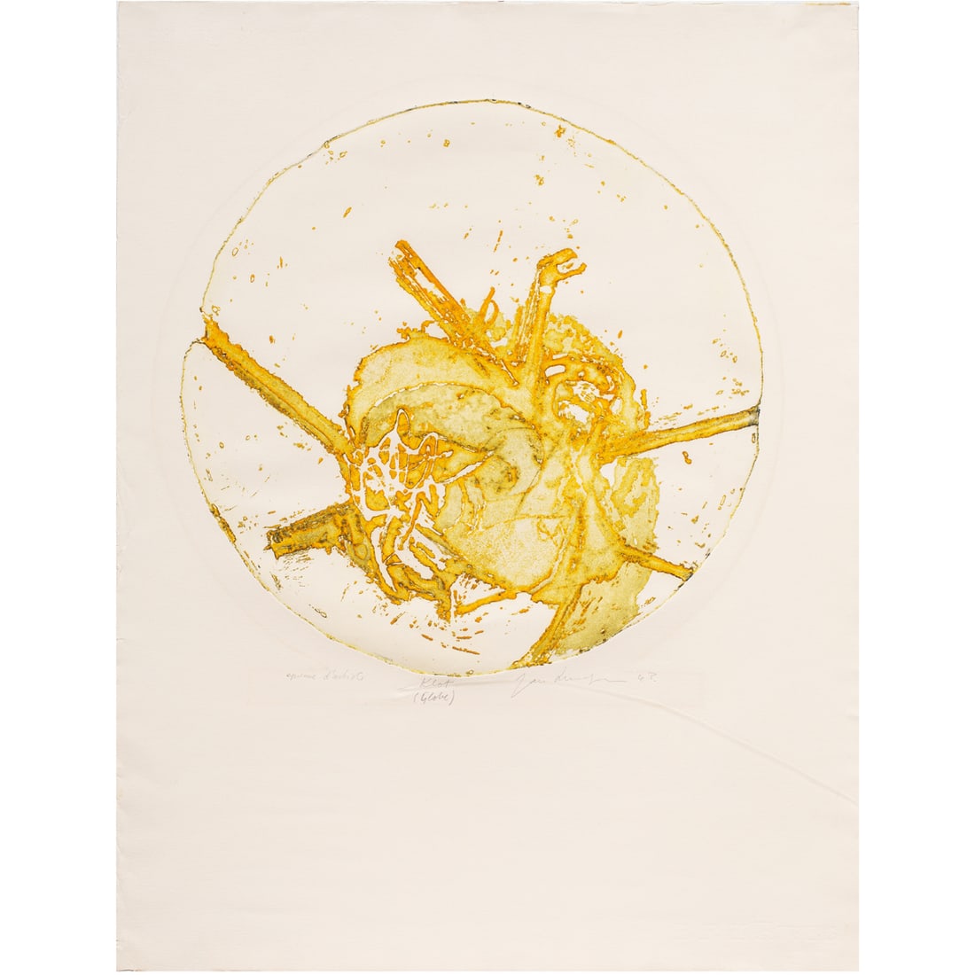 Print, J. Lundgren: American School (20th century), "Klot," 1967, embossed etching, pencil signed "J. Lundgren" lower center, museum inventory no: 2006.57.3.89, image: 17"h x 16.5"w, overall (with mat): 28"h x 25"w.