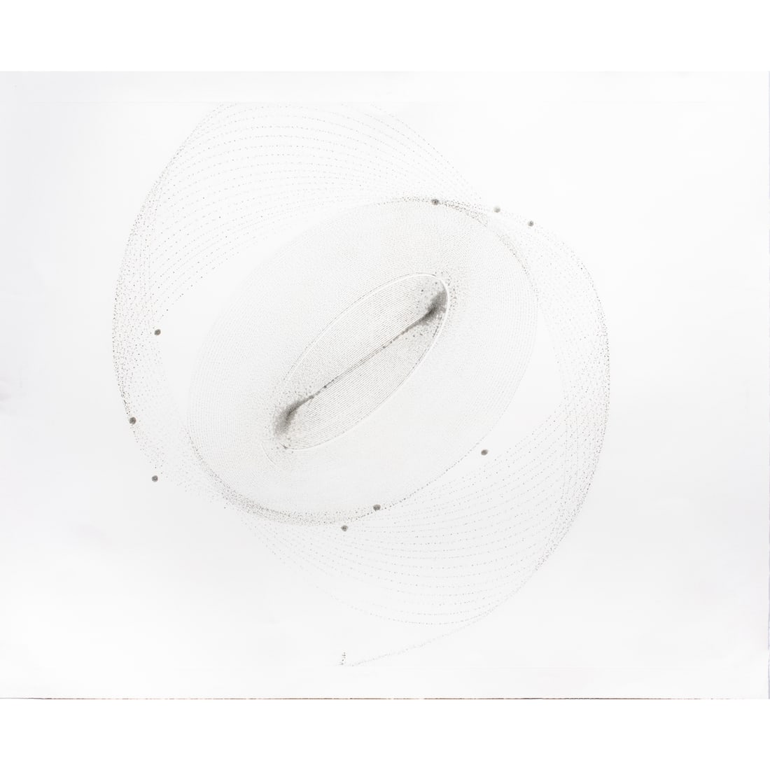 Print, Terry Fox: Terry Fox (American, b. 1943), "Pendulum Spit Bite," 1977, spit bite aquatint, museum inventory no: 1978.1.40, sheet (unframed): 40"h x 49"w. Provenance: Property of the Fine Arts Museums of San