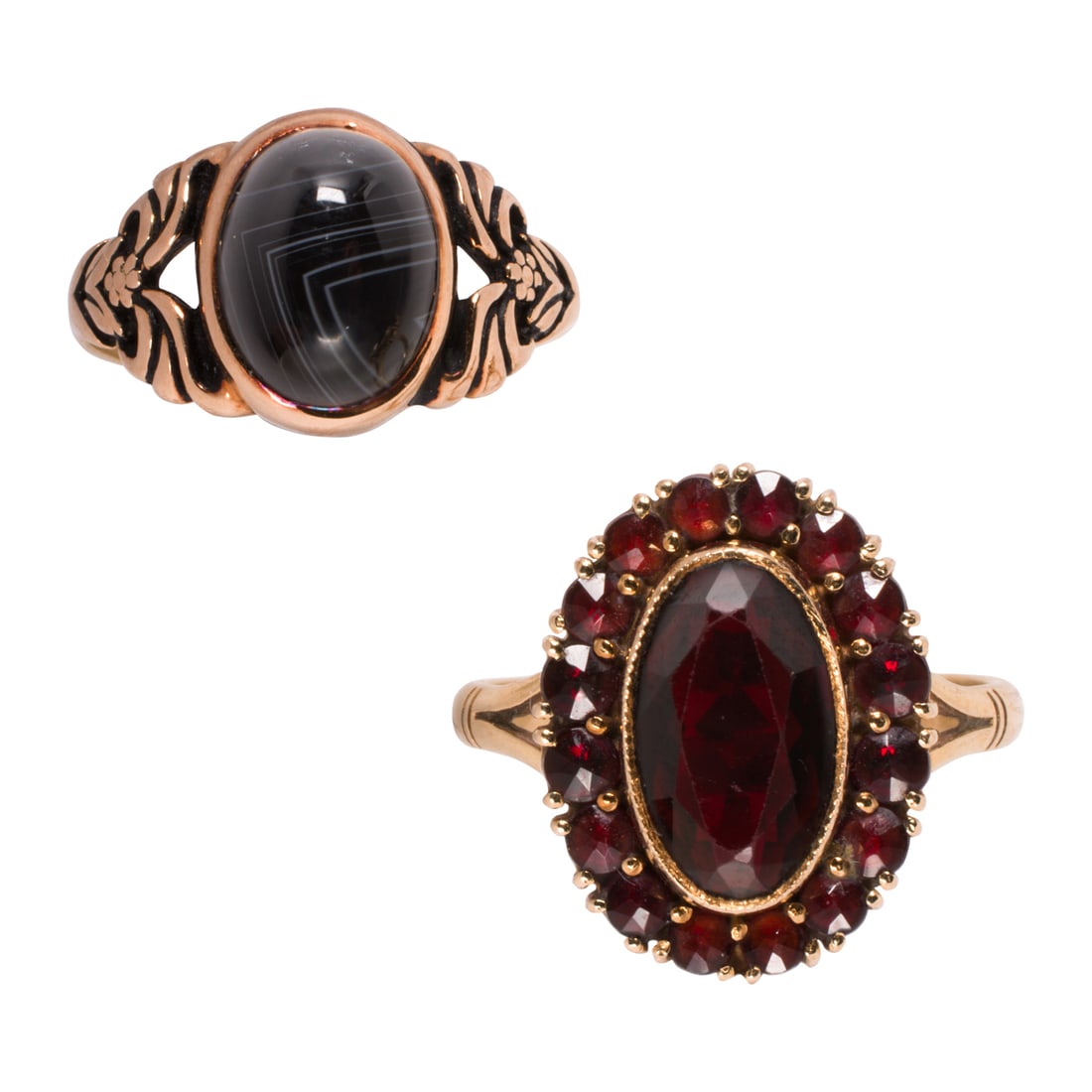 Two gem-set and 14k gold rings (1 of 2)