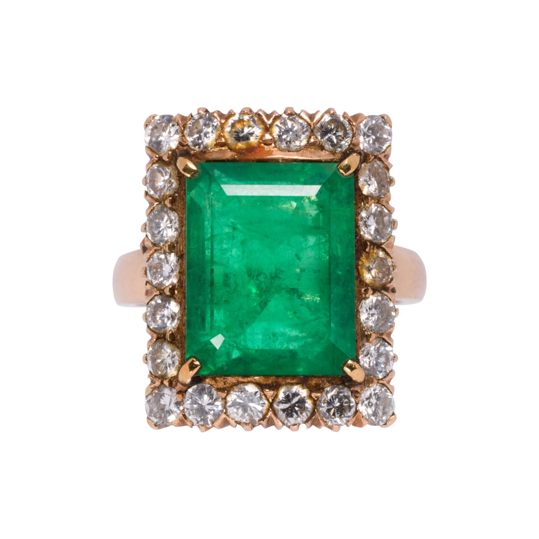 An emerald, diamond and 14k gold ring (1 of 2)