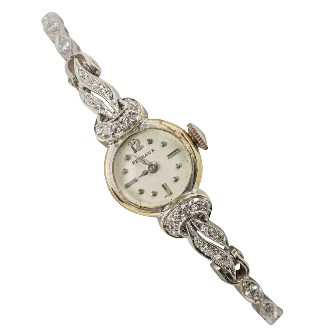 A Perraux Watch Co. diamond and 14k white gold cocktail watch (1 of 2)