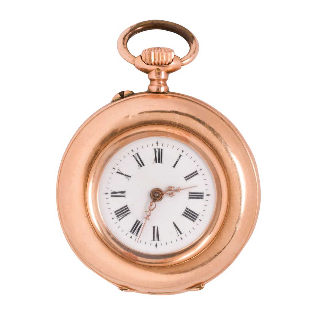 A 14k rose gold and base metal pocket watch (1 of 3)